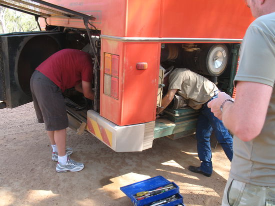 Hier war der Bus mal kurz kaputt - mitten im Nichts!