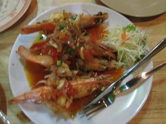 Scampis in sweet-spicy sauce 