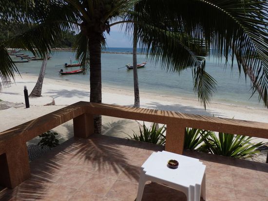 Blick von der Balkontür Richtung Strand.