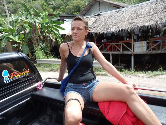 Die Taxis hier sind Pickups mit kleinen Sitzbänken auf der Ladefläche.