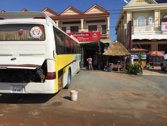 Frühstück irgendwo zwischen Phnom Penh und Sihanoukville.
