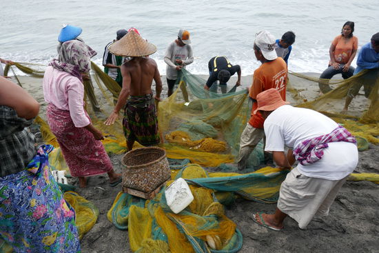 Gleich sieht man, ob der Fang für alle reicht.