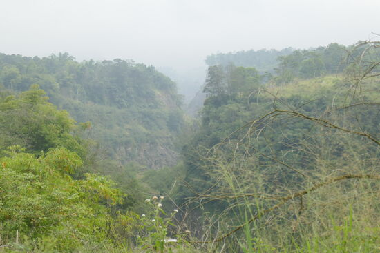 Leider war es zu bewölkt und man konnte den Vulkan nicht sehen. Aber irgendwo dort hinten soll er sein...
