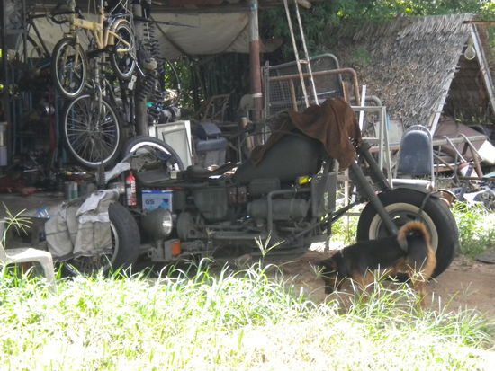 ..mit coolem Bike im Hinterhof.