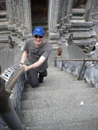 Steil ! Thomas beim klettern.