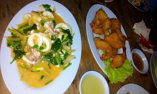 ..Tintenfisch und Prawns. Mmmmh 