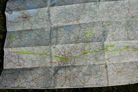 Die bisherige Route in Russland, im Zentrum die Metropole Moskau mit den Ringstraßen