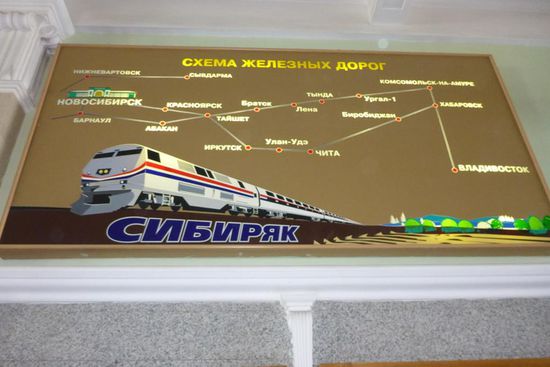 Das Schienennetz der Transsib zwischen Novosibirsk und Vladivostok