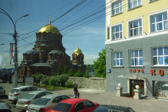 Die Alexander-Nevskij-Kathedrale (1894), das erste Gebäude aus Stein in Novosibirsk