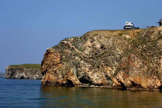 Camp vom Strand aus gesehen