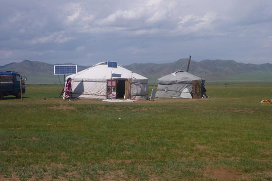 Jurte mit modernem Equipment