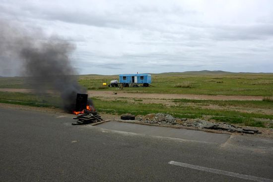 Mongolischer Straßenbau