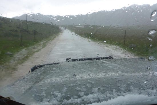 ... im Hagel und ...