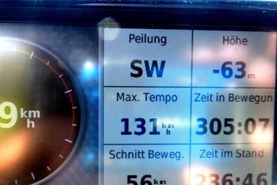 Der topographische Tiefpunkt der Tour kurz vor Turfan,
48 Grad Celsius im Schatten
