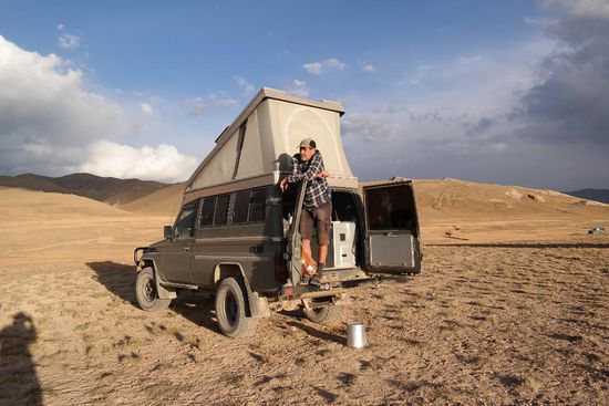 Mit dem Toyo in der Abendsonne