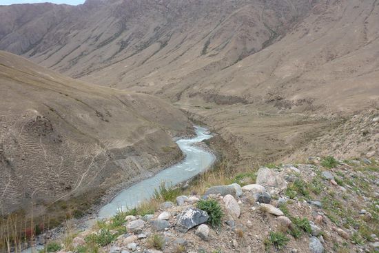 ... rechts in der Bildmitte ist die Route schwach erkennbar