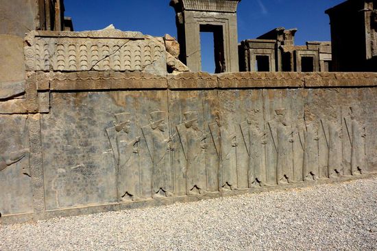 Reliefs am Palast des Königs Darius I.