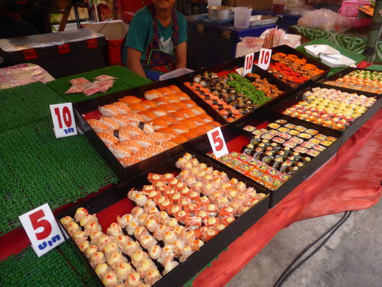 Sushi ungekühlt bei 32 Grad im Schatten. Für Hartgesottene