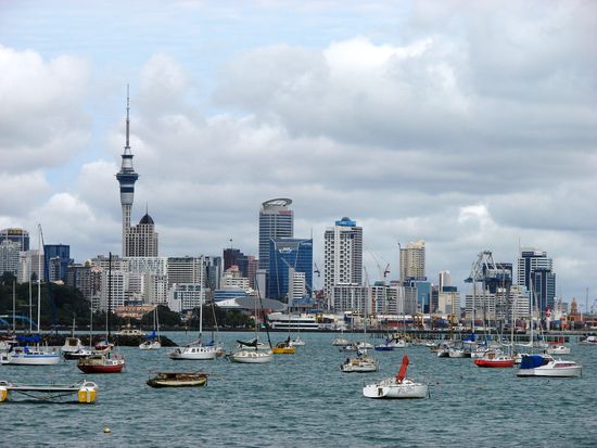 Die Skyline von Auckland