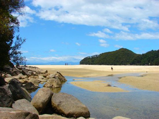 Eine der wunderschoenen Buchten am Abel Tasman Coastal Track.
