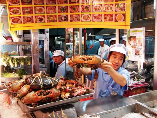 Krabben am Night Market.