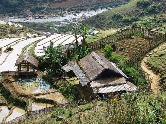 Typisches Haus in den Reisterrassen.