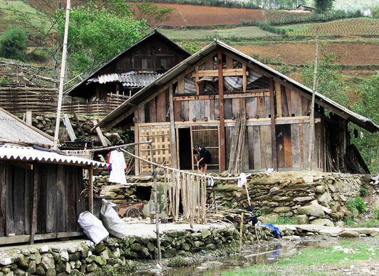 Wohlhabendere Familien koennen sich Waende aus Massivholz leisten.