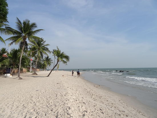 Bei Ebbe.....ansonsten ging das Wasser bis zur ersten Palme.....aber der Sand  war sehr schön.....