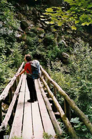Brücke über eine der vielen Schluchten auf dem Weg nach Biasca