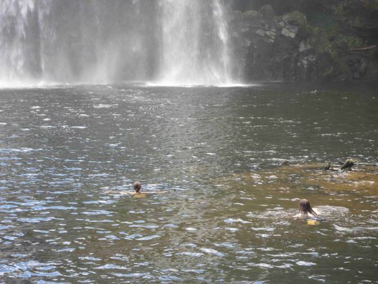 Baden bei den Rainbow Falls