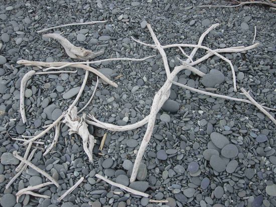 Kaitorete Spite: Holzkunst auf dem Kiesbett