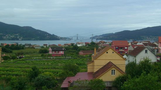 Blick über die Bucht von Vigo und Redondela