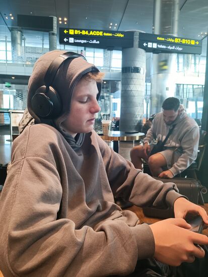 Warten auf den Weiterflug