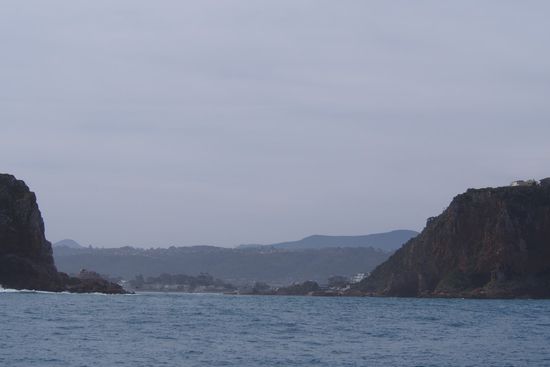 Die Einfahrt zur Lagune von Knysna.