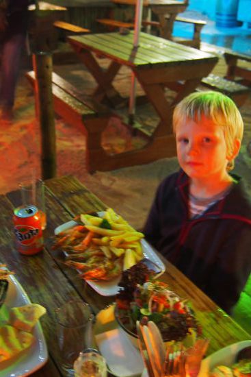 Unser Feinschmecker steht auf Garnelen und hat sich genüsslich Prawns reingezogen...