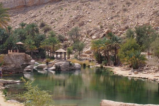 am 1. Pool - eine Idylle in der sonst so kargen Landschaft