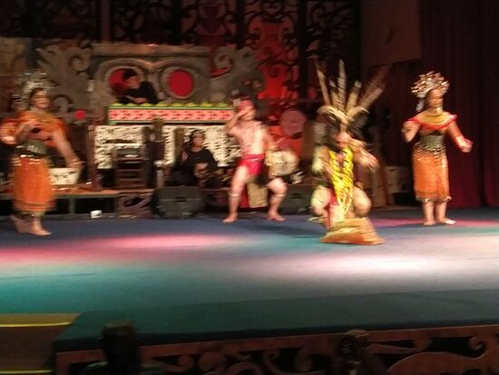 Ein Eindruck der Show,  die Acts verschiedener  Stämme beinhaltete.  Ich durfte zum Blasrohrschießen auf die Bühne... und habe nicht mit Leistung geglänzt  seufz  Jäger  also kein Beruf für mich.