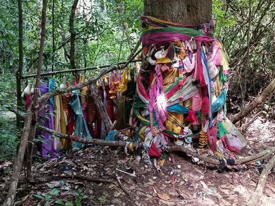 Anscheinen ein Brauch, das Hochzeitskleid hier abzugeben... ob es nun der LIebe zweckdienlich ist?