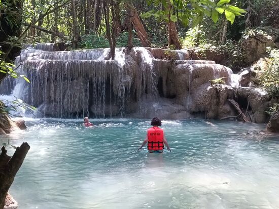 Simone ganz brav mit Lifejacket.