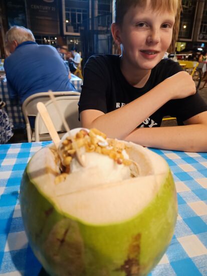 Der letzte  Nachtisch - Kokoseis. Lecker