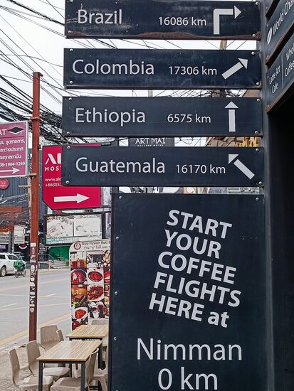 ...und soweit ist der Kaffee gereist.