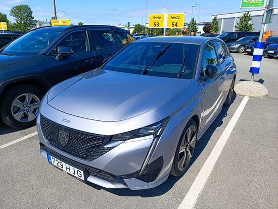 Und das war übrigens unser Mietwagen, ein bestens ausgestatteter und noch fast neuer Peugeot 308 GT. Raphael meinte, das könnte mal sein Anfängerauto werden... große Träume - in 4 Jahren mit dem dann  möglichen Führerschein wird das wohl noch nichts...