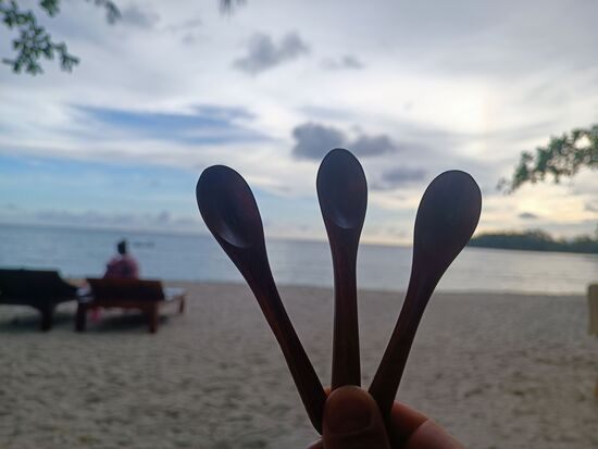 Die mussten als Andenken mit (käuflich erworben)...das sind so kleine Alltagsandenken, die immer wieder an diesen Ort erinnern (wie die Metalltrinkhalme aus Mulu)