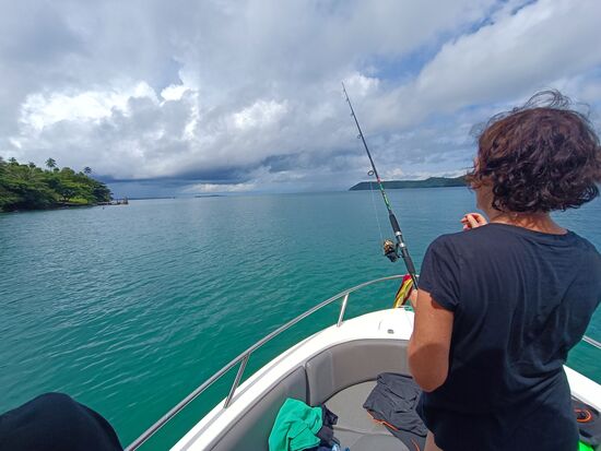 Am Nachmittag Angeln...als Neulinge gar nicht so einfach.