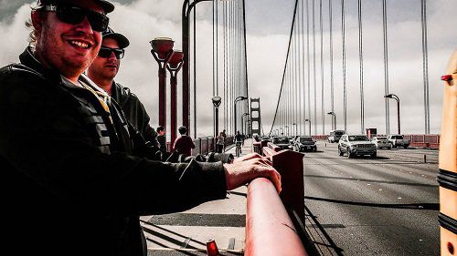 Remo und Ich, Golden Gate Bridge, San Francisco