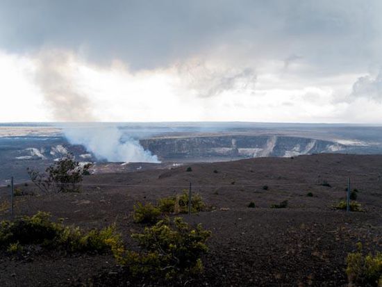 aktiver Hauptkrater des Kilauea Vulkans