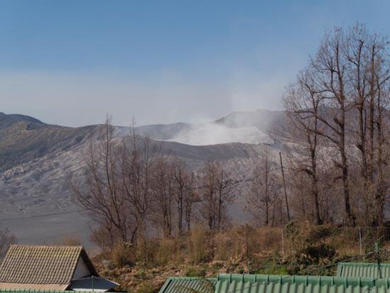 Aussicht von unserem Hotel auf den Bromo