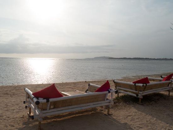 Aussicht von einer Bar auf Gili Air