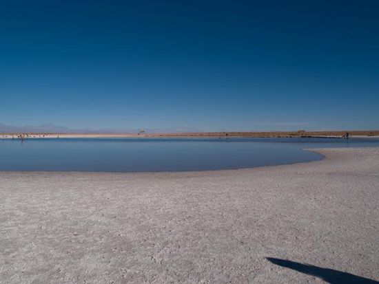 Laguna Cejar (Salz Lagune, 40% mehr Salz wie das tote Meer)