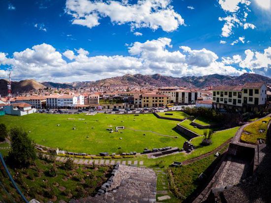 Aussicht vom temple of the sun, Cusco